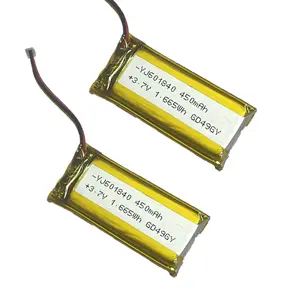 Akıllı derin döngüsü 3.7v 601840 450mAh lityum iyon batarya için kablosuz kulaklık