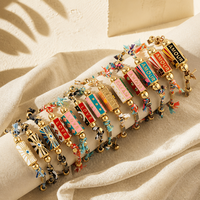Bracelet d'amitié SA avec breloque émaillée, cordon tressé, pour femmes, filles, amies, fait main, tendance, style bohème, cadeau de fête, vente en gros