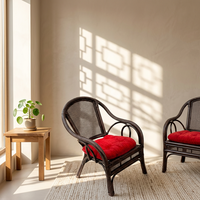 Fauteuil en rotin moderne LURDOS pour hôtel de luxe, hall, salle à manger, école, hôpital, design artisanal, mobilier d'intérieur inspiré d'Indonésie