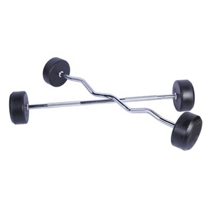 Haltérophilie à tête ronde en caoutchouc fixe, barre d'haltérophilie facile à boucler - Product Image 2