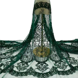 Vải Ren Pháp Sang Trọng 3D Vải Ren Cô Dâu Thêu Đính Cườm Nặng Vải Ren Vải Tuyn Đám Cưới Đính Kim Sa Cho ĐầM Dạ HộI - Product Image 3