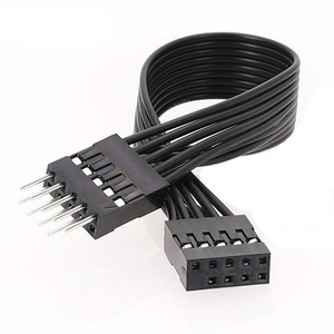 Lingable USB 2.0 9pin Nam Nữ adapter Flat cable 20cm 30cm 50cm PVC Áo khoác bện cho bo mạch chủ máy tính Mainboard tiêu đề - Product Image 1