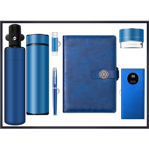 도매 비즈니스 사무실 용품 진공 플라스크/A5 노트북/USB 플래시 드라이브 펜 7 in 1 기업 고급 선물 세트 - Product Image 6