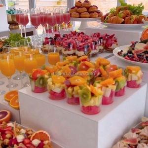 TCG tùy chỉnh màu trắng Acrylic hiển thị thực phẩm risers Cube <span class=keywords><strong>5</strong></span> mặt Acrylic hiển thị thực phẩm đứng hộp cho phục vụ tự chọn risers - Product Image 1