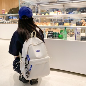 Ins Japanese-style Harajuku Antique Girl's Schoolbag Women's Korean-style Simple Solid Color Student <b>Backpack</b> <b>Large</b> Capacity - Product Image 2
