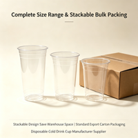 Gobelets jetables pour boissons froides sans BPA, qualité alimentaire, en plastique PET transparent, fournisseur
