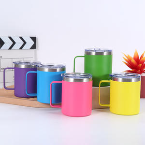 Gobelet isotherme en acier inoxydable XK-171 à double paroi, tasse à café portable avec poignée, finition peinte - Product Image 5