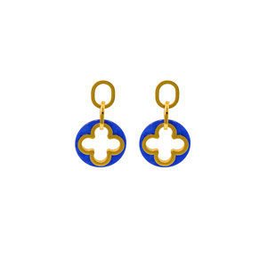 Pendientes de Moda para Mujer SmileJoyas, Diseño de Flor Azul, Acero Inoxidable 316L con Baño de Oro PVD, Resistentes y Sostenibles - Product Image 1