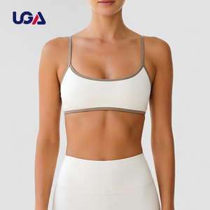 <span class=keywords><strong>Reggiseno</strong></span> Sportivo da Donna a Compressione, Senza Schienale, Elastico, con Bordi a Contrasto e Strisce Colorate, per Allenamento, Yoga e Sport - Product Image 1
