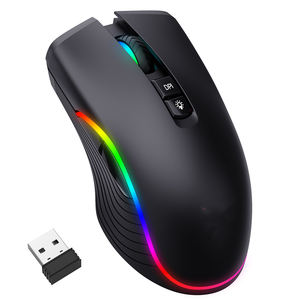 Souris de jeu ergonomique sans fil T26 pour droitiers, port de charge USB Type C, rétroéclairage RVB, mode optique double - Product Image 6