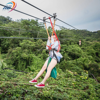 Tyrolienne d'aventure d'équipement extérieur professionnel de terrain de jeu dans des manèges de parc d'attractions de montagne