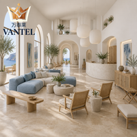 Ensemble de mobilier moderne pour hall d'hôtel : canapé personnalisé, fauteuil lounge, comptoir d'accueil, banc à bagages et buffet pour projets