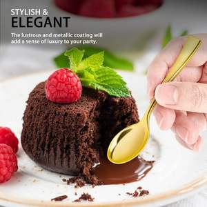 Mini cucchiai d'oro di plastica usa e getta cucchiaio da Dessert piccolo piccolo cucchiaio da antipasto - Product Image 2