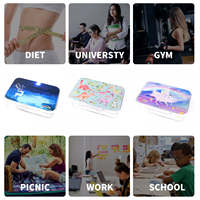 Aohea Boîte à lunch bento portable personnalisée et unique pour enfants, avec compartiments, pour sandwichs et repas
