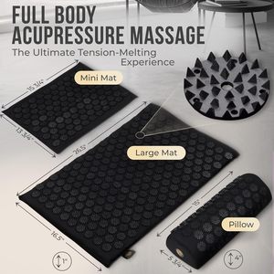 Juego de alfombrilla y almohada de acupresión con mini alfombrilla de masaje de acupresión Extra-alfombrilla de acupuntura cuerpo completo-dolor de espalda - Product Image 3