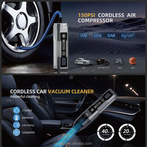 Draadloze Draagbare Stofzuiger Band Inflator Auto Luchtpomp Auto Batterij Power Bank Jump Starter Met Luchtcompressor Led Licht - Product Image 3