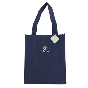 Fabricante Atacado Logotipo Personalizado Impresso 100g Nonwoven Shopping Bag Eco Reciclar Reutilizável Mercearia Não Tecido Gift Bags