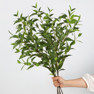 Décorations de Plantes Artificielles Feuille de Peuplier Rouge à Branche Unique, Vente en Gros de Verdure Artificielle pour la Décoration Intérieure - Product Image 3