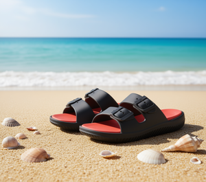 Sandales unisexes à double bride en EVA bleu marine taille 25 – Confortables, plates, d'été, avec fermeture à boucle solide - Product Image 2