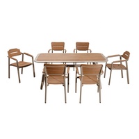 à manger bistro de luxe moderne de 5 pièces mobilier de jardin pour extérieur café table ronde en aluminium et chaises 4 places