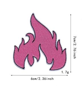 Iron on Embroidery Hot pink Color Violin <b>Fire</b> Heart Clock Boots Lighter Leopard Sunglass Guitar Patch for Clothes Hat Bag - Product Image 4