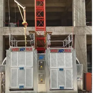 Elevador de poste y piñón, elevador de construcción para pasajeros y materiales