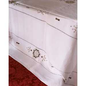 Mantel de Lino Gris con Estampado Antiguo, Diseño Rectangular Sin Arrugas, para Sala de Estar, Comedor, Hoteles, Navidad, Mirellas - Product Image 4