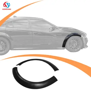 Honghang - Material durável em PP para carregador Dodge 2016 2017 2018, sobrancelha de roda, peças de automóvel, sobrancelha de roda para carregador Dodge 2015-2021
