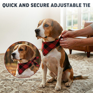 Nouveau <span class=keywords><strong>Bandana</strong></span> Classique Personnalisé Imprimé pour Animaux de Compagnie – Réglable, Doux, Léger, Respirant, Lavable, Écharpe Triangulaire à Carreaux pour Chiens et Chats - Product Image 4