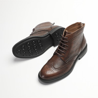 Bottes Chelsea montantes classiques en cuir véritable faites à la main pour hommes, respirantes et antidérapantes, chaussures habillées tendance