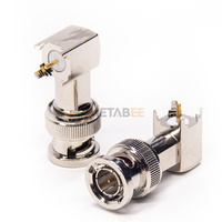Conector BNC Macho de Ángulo Recto para Montaje en PCB, Conector BNC Macho de Ángulo Recto de Orificio Pasante de 50 Ohmios