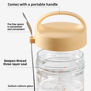 Gobelet isotherme portable pour petit-déjeuner, yaourt, salade, lait et milkshake, avec couvercle et cuillère, idéal pour les sports et les repas à emporter - Vente en gros - Product Image 2