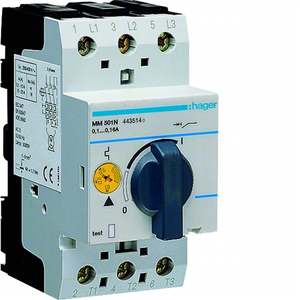 MM501N Personalizzabile con interruttore di protezione motore Hagers 0.1-0.16A, moduli DIN 2.5 - Product Image 1