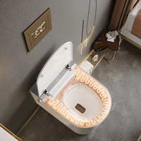 WC Suspendu Intelligent S032 avec Citerne Encastrée Allongée, Siphon en P/S, Design Mural Compact et Efficace pour Salles de Bain au Royaume-Uni et en Europe