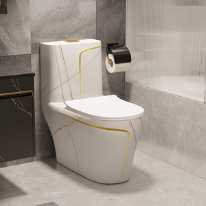 Inodoros modernos sang trọng vàng đen đá cẩm thạch đầy màu sắc sứ Nước Tủ quần áo gốm một mảnh phòng tắm WC bát nhà vệ sinh commode - Product Image 3