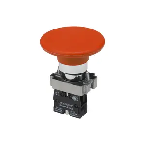 SHENGLEI Red Bowl cut head emergency stop button round XB2-BS self-locking power supply emergency stop power-off switch
