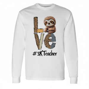 Love Sloth 3K Teacher T-shirt à manches longues pour la rentrée scolaire - Product Image 2