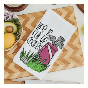 Toalla de Golf Ultra Suave Tipo Waffle de Microfibra de Poliéster con Impresión por Transferencia Térmica para Máxima Absorción y Durabilidad - Product Image 1