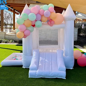 Vente flash : Mini château gonflable blanc pour enfants de 9*9*7 pieds, château gonflable commercial de petite taille pour les fêtes - Product Image 2