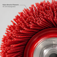Brosse en nylon filetée de type fil métallique pour le nettoyage des métaux, le polissage, la finition des surfaces et l'élimination de la rouille