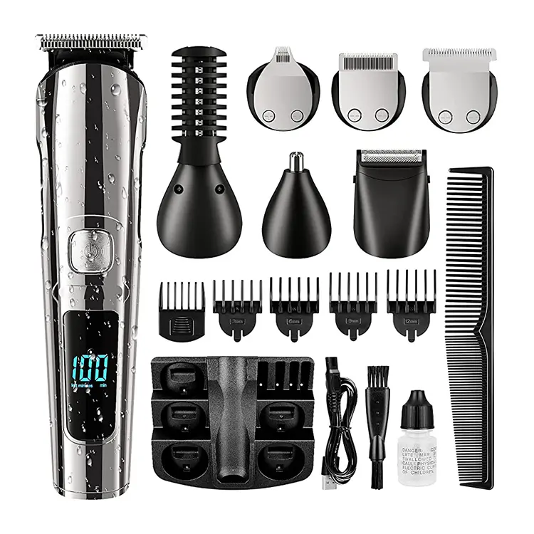 6 IN 1 USB Charge Hair Clipper Barber Trimmer Razor Shaver Beard Men Shaving Machine Cutting Nose Body/Facial Hair Trimmer