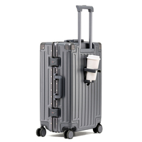 Valise à roulettes en aluminium, coque rigide anti-collision en ABS et PC, ensemble de bagages à fermeture éclair - Valise pour les voyages d'affaires pour les filles