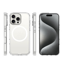 Fabrication de coques de téléphone personnalisées, coque transparente anti-jaunissement, antichoc, coque mobile PC 2.0 pour iPhone 15 Pro Max 16