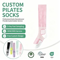 Chaussettes de compression pour sports de plein air - Haute tige antidérapante pour la course, le ski, le Pilates - Automne - Logo personnalisé - Polyester/Coton - Séchage rapide