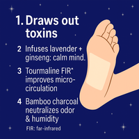 Patchs pour les pieds relaxants en profondeur, charbon de bambou naturel, lavande, améliorent le sommeil, soulagent la fatigue, patchs détoxifiants pour les pieds, 10 pièces/boîte