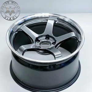 Jantes de course forgées à cinq branches Viaol, lèvre polie/branches grises, 5x112 5x114.3, <span class=keywords><strong>17</strong></span> 18 19 pouces, compatibles Toyota GR86 Honda Civic - Product Image 1