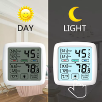 Hygromètre numérique LED d'intérieur, thermomètre en ABS et acier inoxydable 304, sonde USB/à piles, OEM/ODM personnalisable, usage domestique