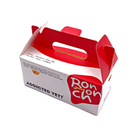 Papier ivoire de qualité alimentaire personnalisé 250g Meilleures ventes Emballage de déjeuner de poulet frit Boîte à emporter avec poignée