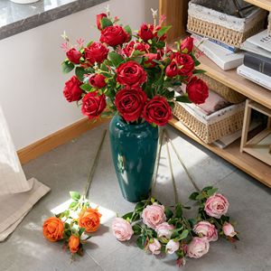CallaFloral Roses Artificielles à Branche Unique Rouge Rose Orange Décorations d'Intérieur pour Mariages E-commerce Transfrontalier - Product Image 1