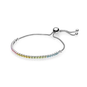 <span class=keywords><strong>Pulsera</strong></span> de Plata 925 Panjiadora, Oro Rosa, Arcoíris Brillante, Diamante Moissanita, <span class=keywords><strong>Pulsera</strong></span> Ajustable, <span class=keywords><strong>Pulsera</strong></span> Básica de Moissanita DIY - Product Image 4